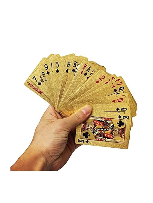 Gold Diamond Playing Cards for Magic, Poker, Teen Patti, Night Out Fun, Dollar Design Poker Playing Cards (Pack of 1) I kartnovastore.com