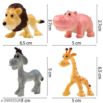Funny Jungle Animals Toys Forest Animal Set Mini Cartoon Animal Toys Figure Playing Set for Kids - Pack of 12 Pcs  I kartnovastore.com