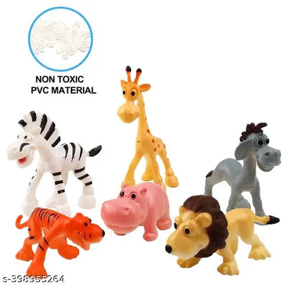 Funny Jungle Animals Toys Forest Animal Set Mini Cartoon Animal Toys Figure Playing Set for Kids - Pack of 12 Pcs  I kartnovastore.com
