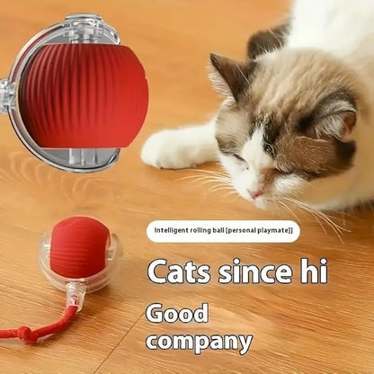 Cat Toy - Cat Toys for Indoor Cats Smart Chewy Viral Rolling Ball with Tail, Bird Sound, USB Rechargeable Automatic Rotating Ball  I kartnovastore.com