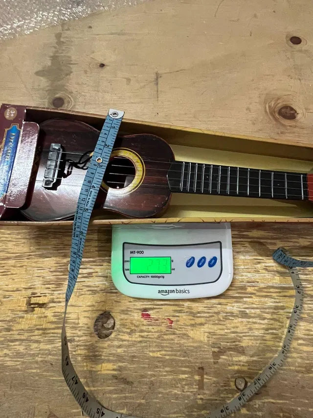 Mini Wooden Finish Plastic Guitar Music Instrument with 4 strings Clear sound  I kartnovastore.com