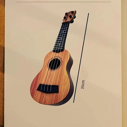 Mini Wooden Finish Plastic Guitar Music Instrument with 4 strings Clear sound  I kartnovastore.com